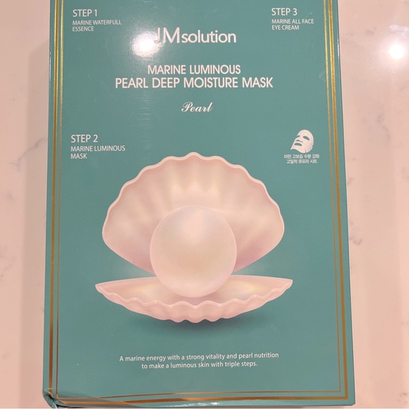 JM Solution Marine Luminous Pearl Deep Moisture Sheet Masks Pearl 25g 10 Sheets - Picture 1 of 3